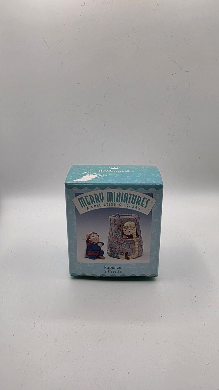Vintage Hallmark Merry Miniatures Rapunzel 2 Piece Set 1998 Miniature Figurines